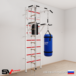 Шведская стенка Sv Sport усиленная 6751 (Турник стандарт/Брусья/Канат/Лестница/Цепь/Мешок 15кг)