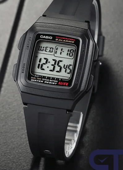 Casio F-201WA-1A — мужские цифровые часы с таймером и пятью будильниками