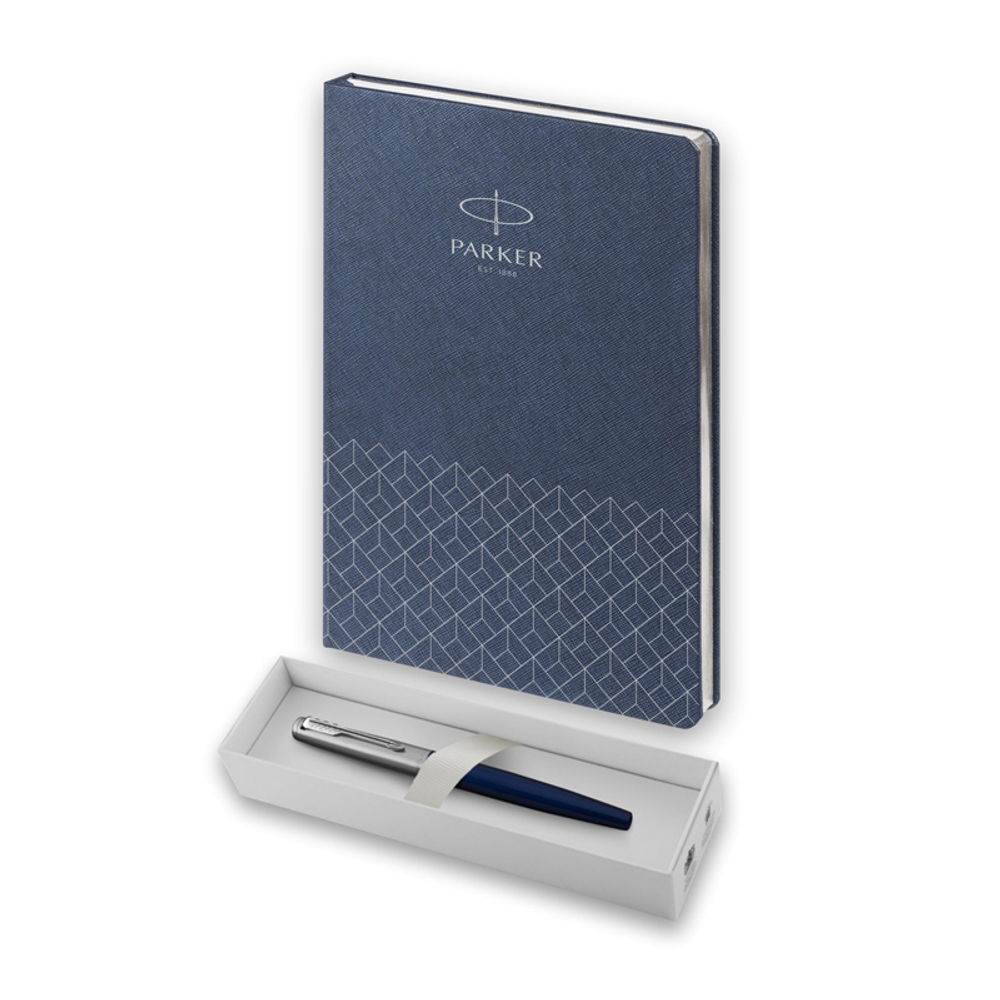 Подарочный набор: Ручка перьевая Parker Jotter + ежедневник, синий