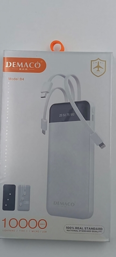 Внешний аккумулятор DEMACO B4 10000mAh White