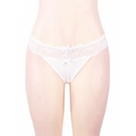 Трусики танга Sexy Floral Lace, белые, XL-2XL