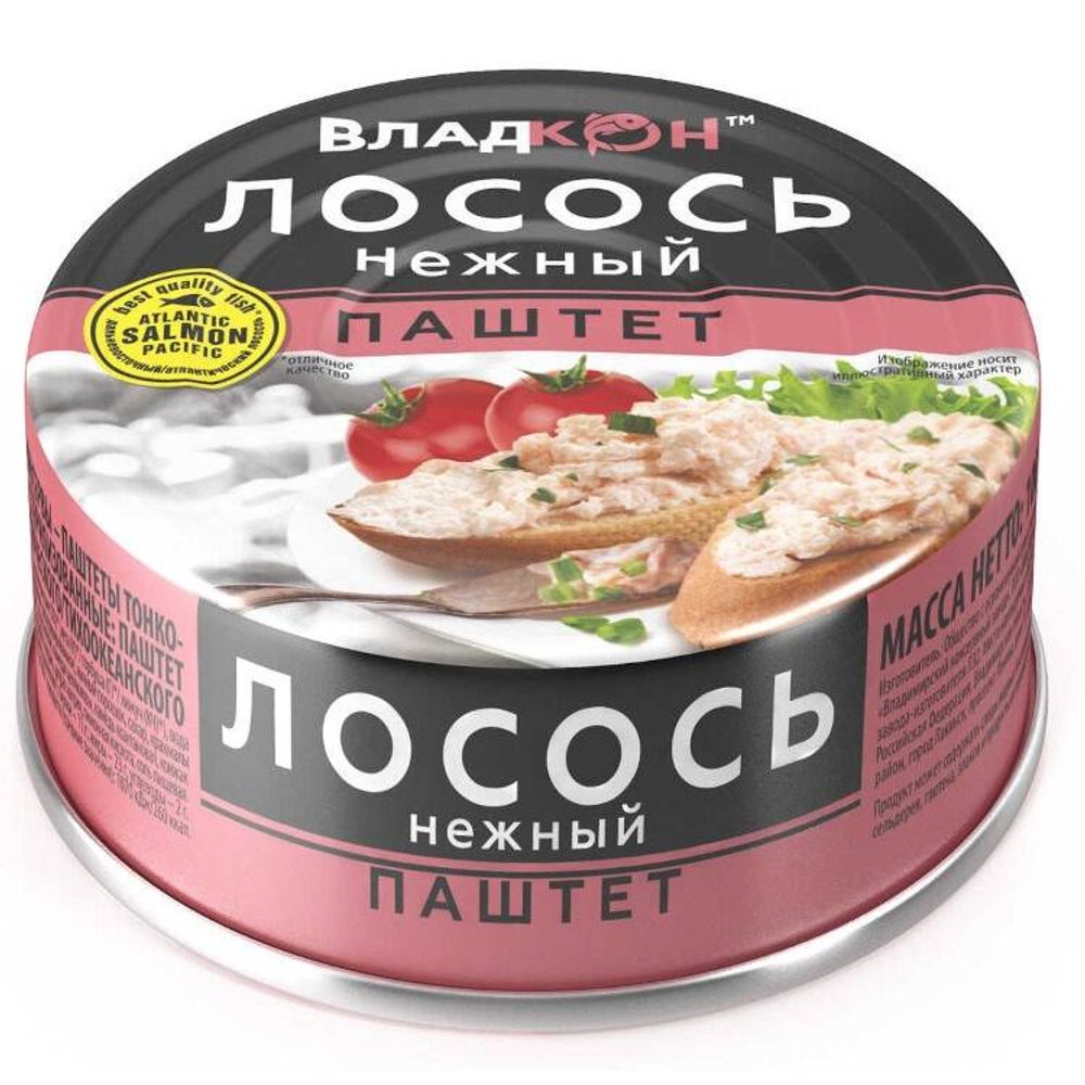 Лосось нежный паштет Владкон жб №1 100гр