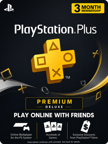 Playstation Store США (USA): 3-месячная подписка PlayStation Plus Premium/Deluxe [услуга выкупа подписки в аккаунт PSN]