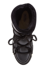Высокие комбинированные кеды INUIKII Sneaker Gloss Black на меху