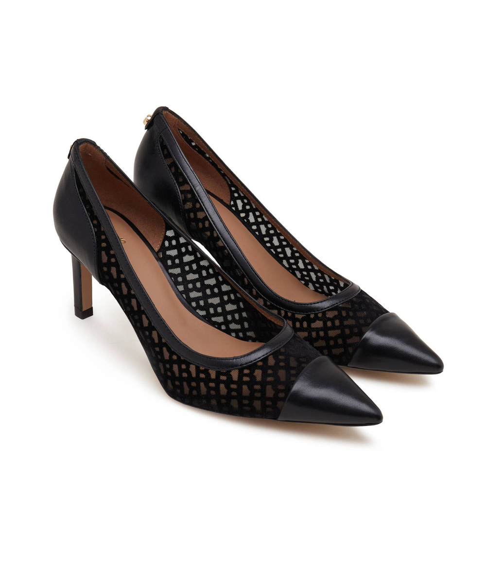 Кожаные туфли на шпильках janet_pump70_meflk BOSS BLACK - черный(50512927)