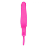 Розовая силиконовая пробка с прорезью Silicone Groove Probe - 10,25 см. (Цвет: розовый)