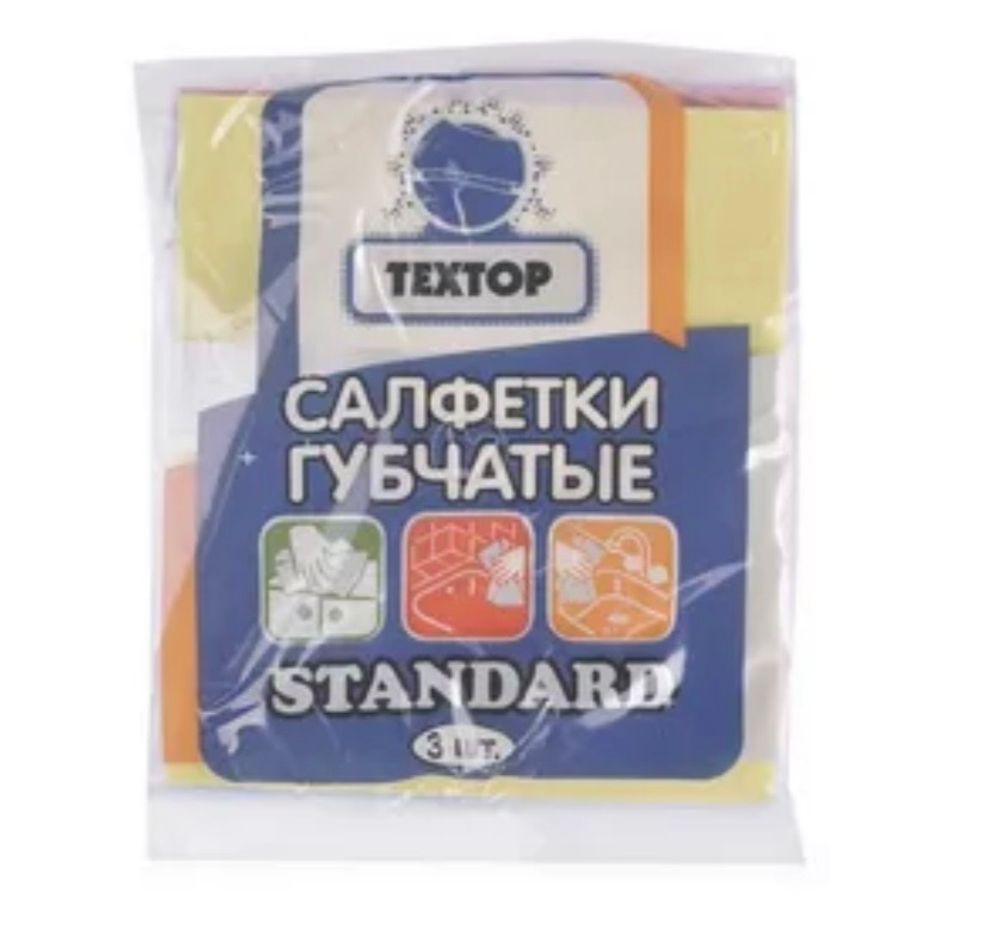Салфетки губчатые PREMIUM 3шт/150шт ТЕХТОР (Т029)