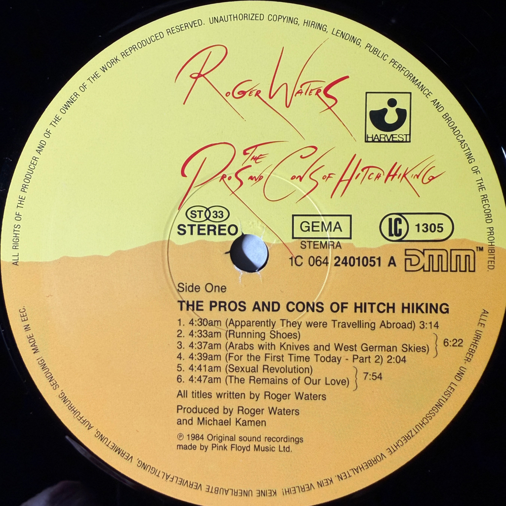 Roger Waters – The Pros And Cons Of Hitch Hiking (Европа 1984г.)