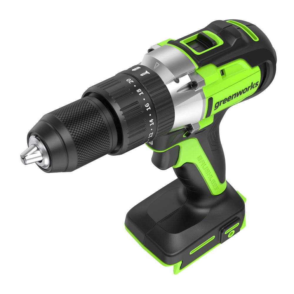 Аккумуляторная ударная дрель шуруповерт Greenworks GD24DD60, 3704107,24v, без АКБ и ЗУ
