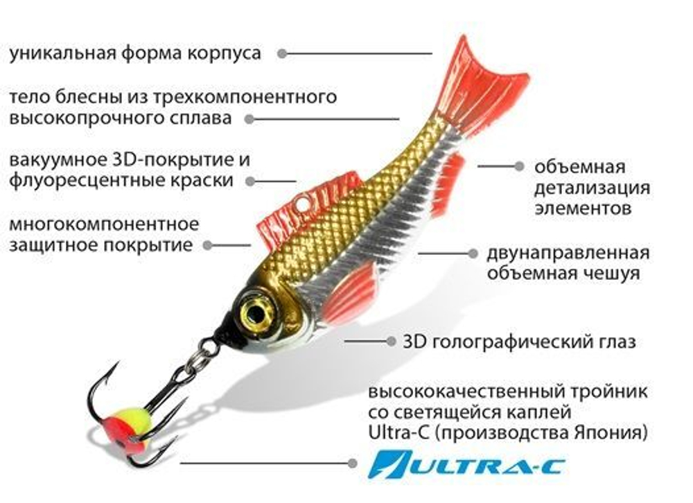 Блесна для рыбалки зимняя AQUA NATURAL