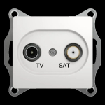 GLOSSA TV-SAT РОЗЕТКА проходная 4дБ, механизм, БЕЛЫЙ