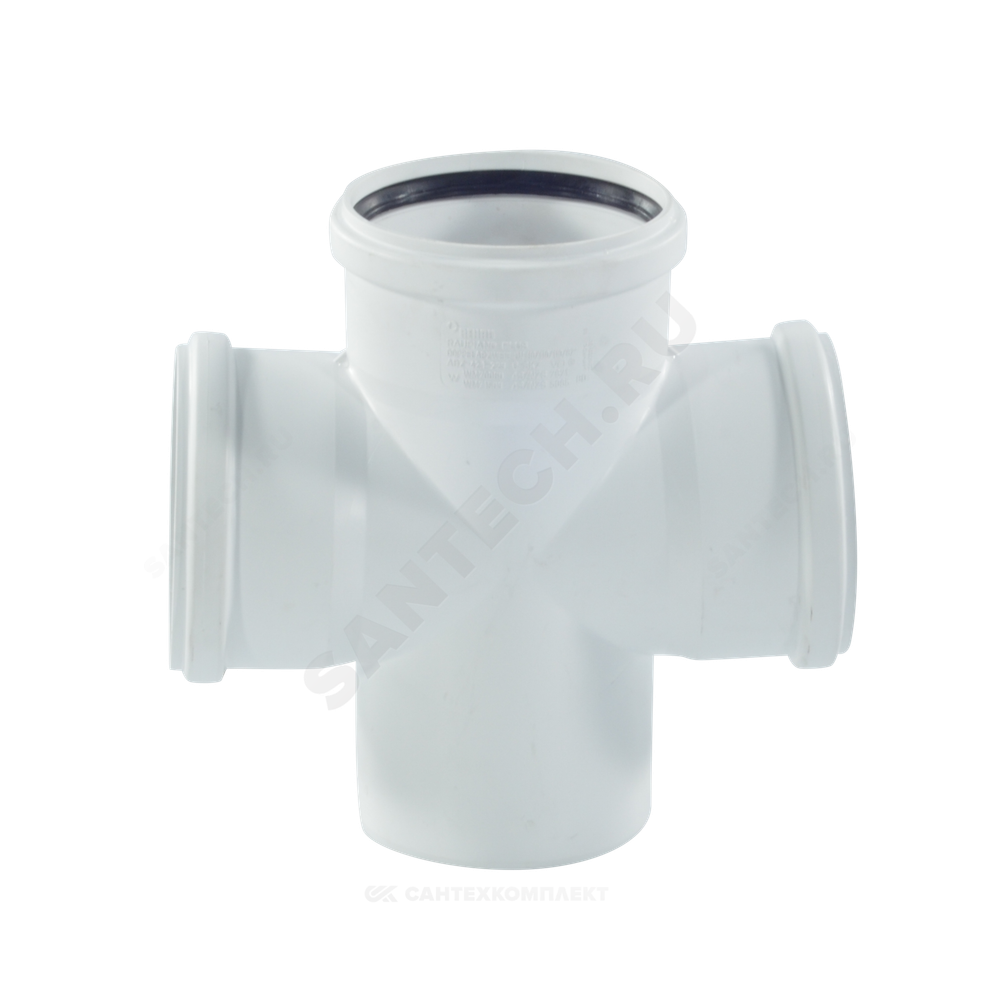 Крестовина PP-H 1-плоскостная бесшумная белая RAUPIANO PLUS Дн 110х110х110х87гр б/нап в/к Rehau 11215541001