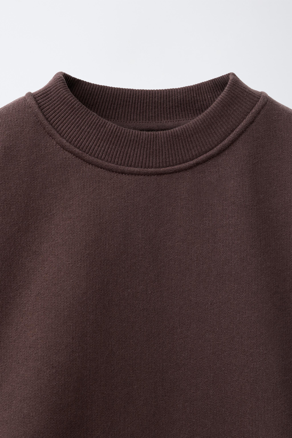 ZARA ТОЛСТОВКА С КРУЖЕВНОЙ ОТДЕЛКОЙ ПО НИЗУ, КОРИЧНЕВЫЙ