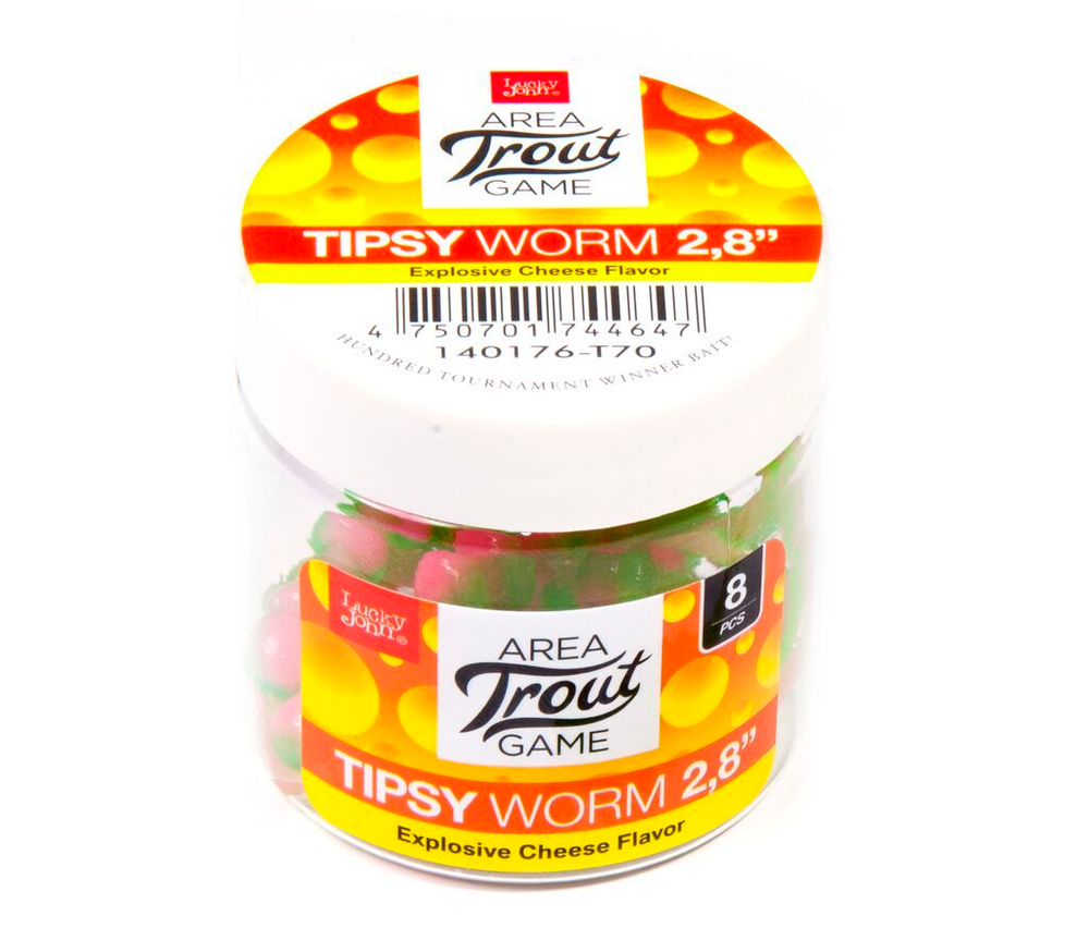 Слаги съедобные LJ Pro Series TIPSY WORM 2,8in (7,12 см), цв. T70, 8 шт.
