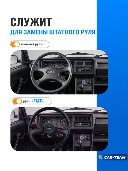 Руль "Фиат" с шильдиком FIAT на ВАЗ 2101-2107, Лада Нива 4х4, Нива Легенд