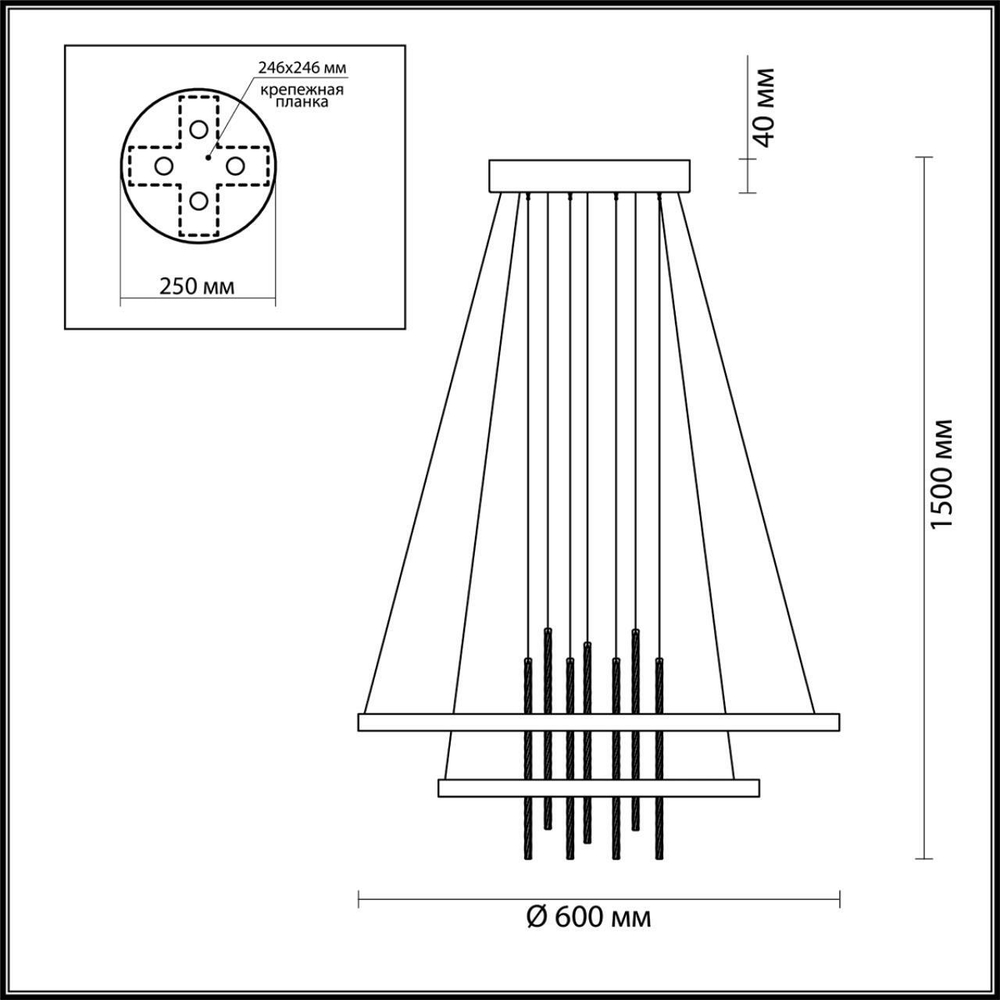Подвесной светодиодный светильник Odeon Light MONICA 3901/63L