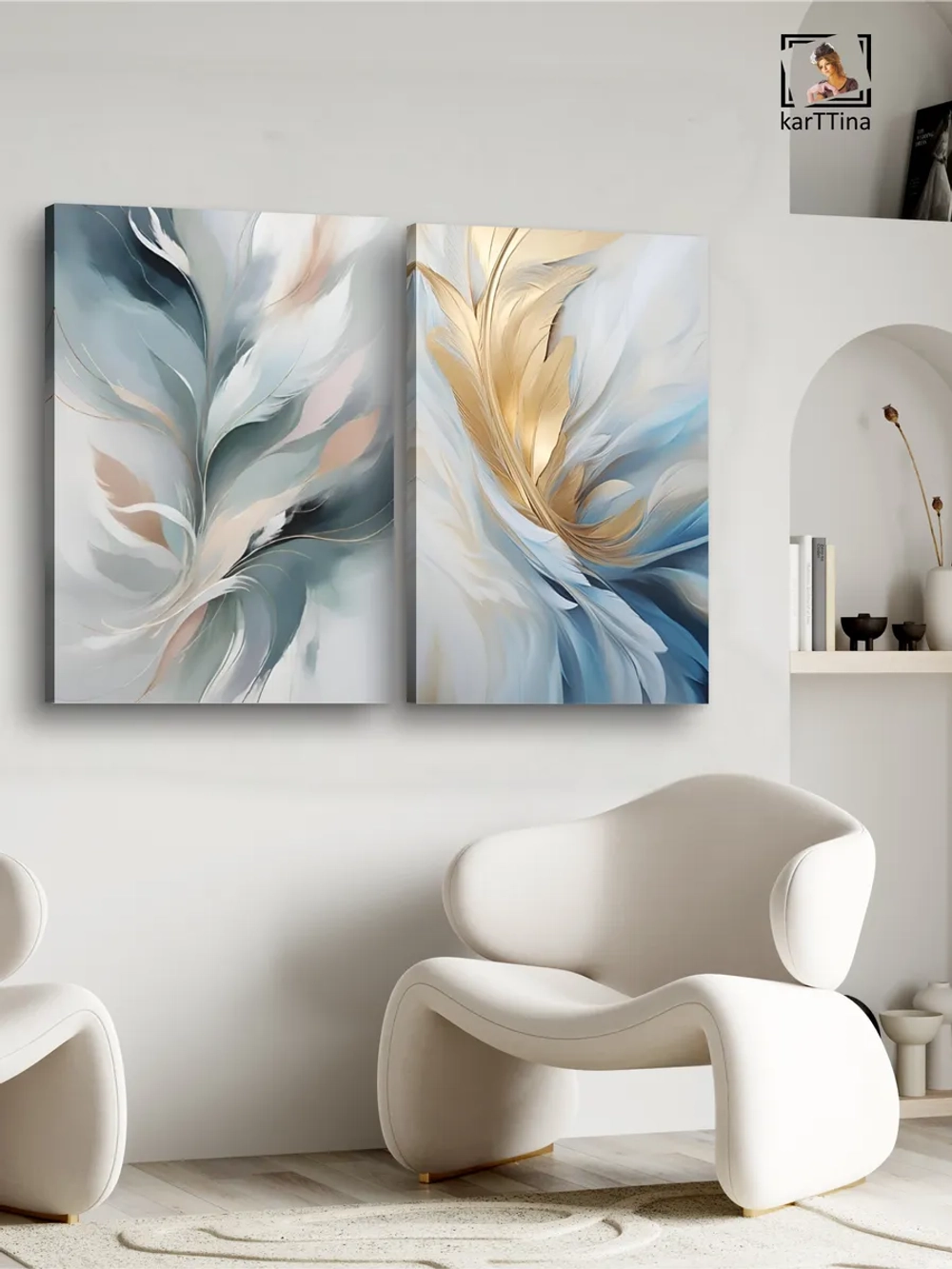 Картина Шепот небесных оттенков, модульная 50x70см 2шт.
