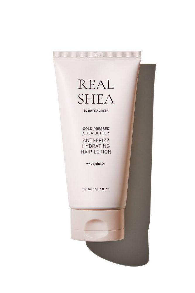 Rated Green Real Shea Cold Pressed Shea Butter Anti-Frizz Hydrating Hair lotion w/ Jojoba oil 150ml Rated Green Real Shea Cold Pressed Shea Butter Anti-Frizz Hydrating Hair lotion w/ Jojoba oil 150ml