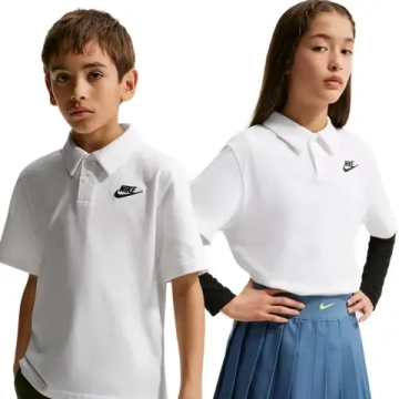 Футболка для мальчика теннисная Nike Kids Sportswear Club Knit Short Sleeve - white/black