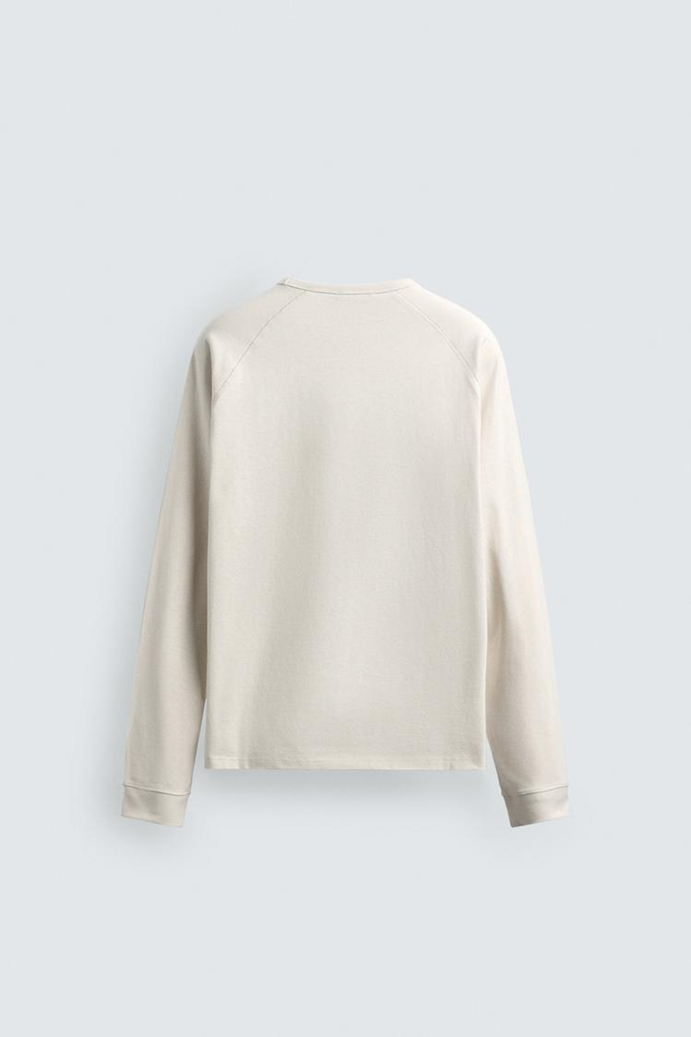 ZARA ФУТБОЛКА HEAVYWEIGHT С КРУГЛЫМ ВЫРЕЗОМ, СВЕТЛО-БЕЖЕВЫЙ