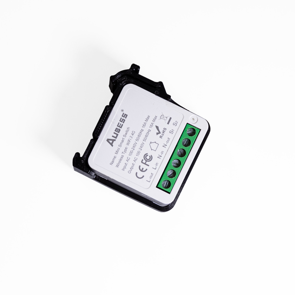 Крепление боковое для реле Aubess на динрейку Тuya Аubess Mini Smart Switсh, чёрное