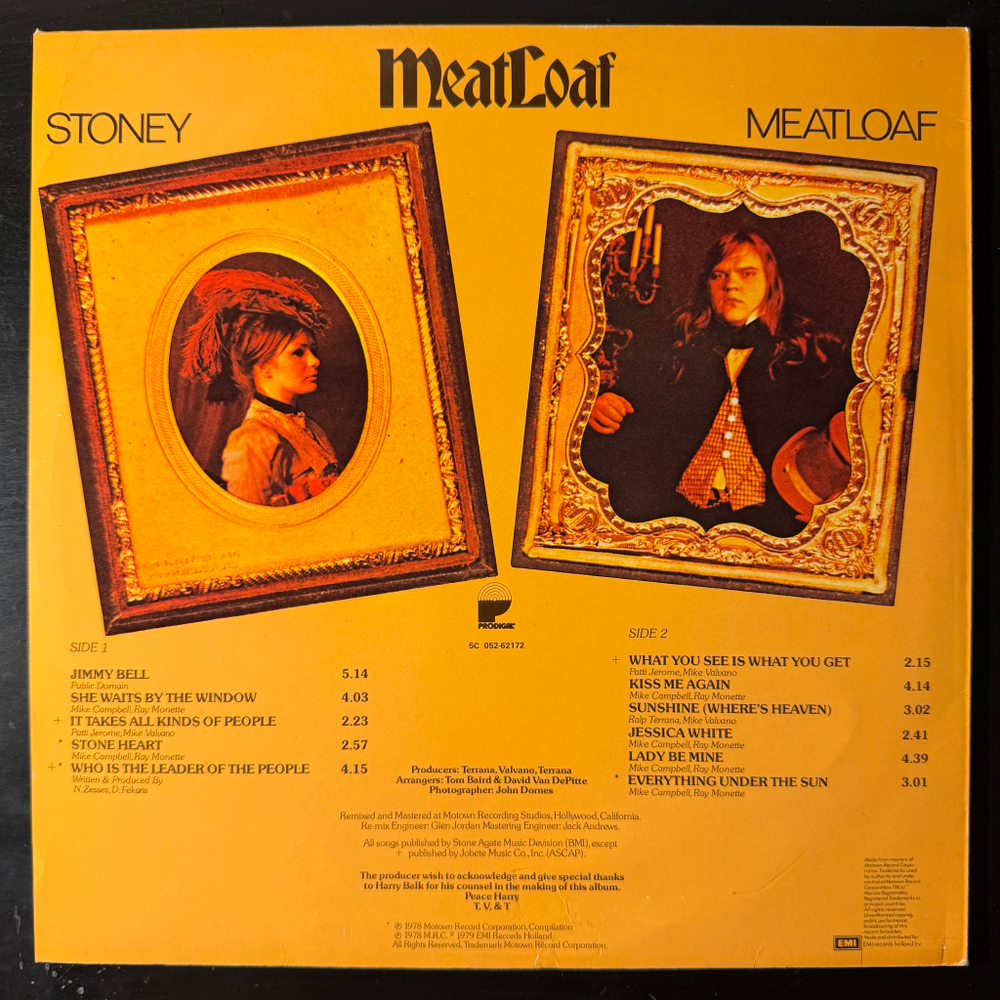 MeatLoaf – Featuring Stoney & Meatloaf (Голландия 1978г.) Т