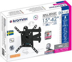 Кронштейн для телевизора Kromax DIX-14 черный 15;-42; макс.20кг настенный поворотно-выдвижной и наклонный
