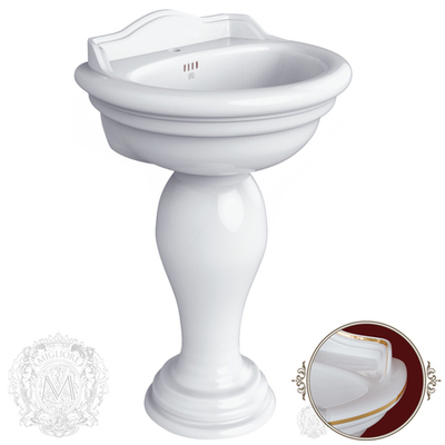 Раковина Migliore Milady  ML.MLD-25.762.D2, декор золото 62x49см.