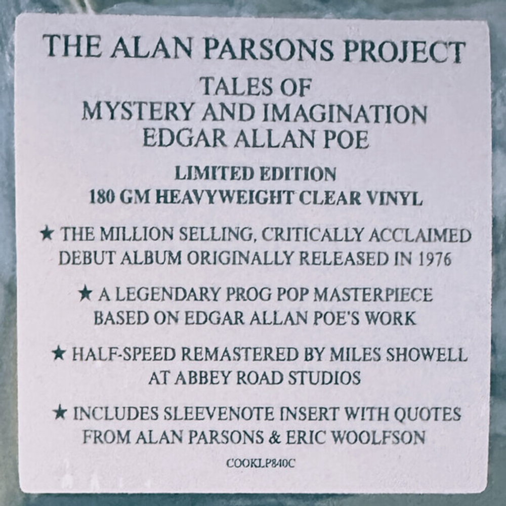 The Alan Parsons Project / Tales Of Mystery And Imagination - Edgar Allan Poe (Limited Edition)(Clear Vinyl)(LP)