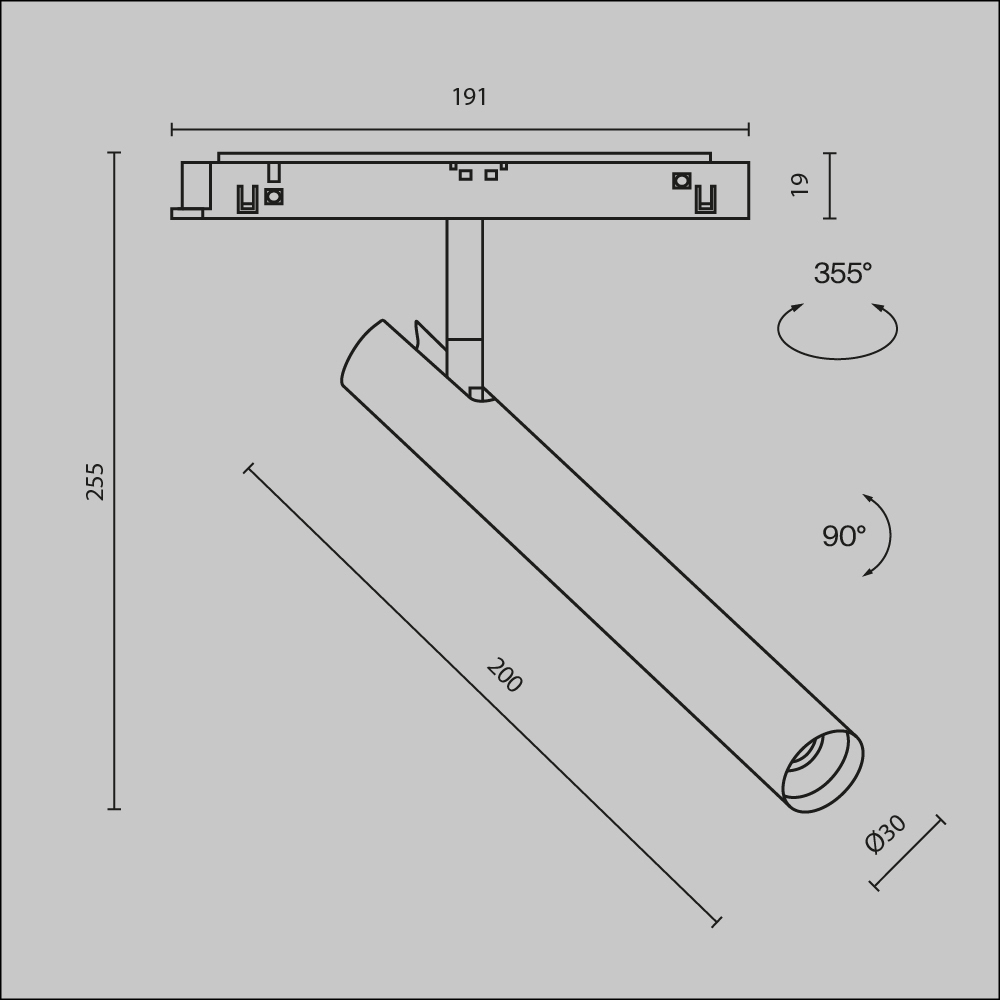 Магнитный трековый светильник Maytoni Focus T TR141-2-6W3K-M-BS