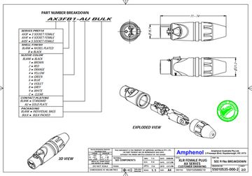 Amphenol AX3FB Соединитель XLR 3F (гнездовая часть, кабельный), штампованные контакты