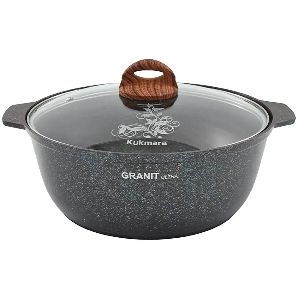 Кастрюля-жаровня 5л «Granit ultra» (blue) со стеклянной крышкой жгг52а