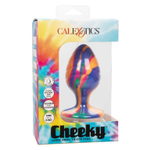 Яркая анальная пробка Cheeky Large Swirl Tie-Dye Plug - 9 см. (Цвет: разноцветный)