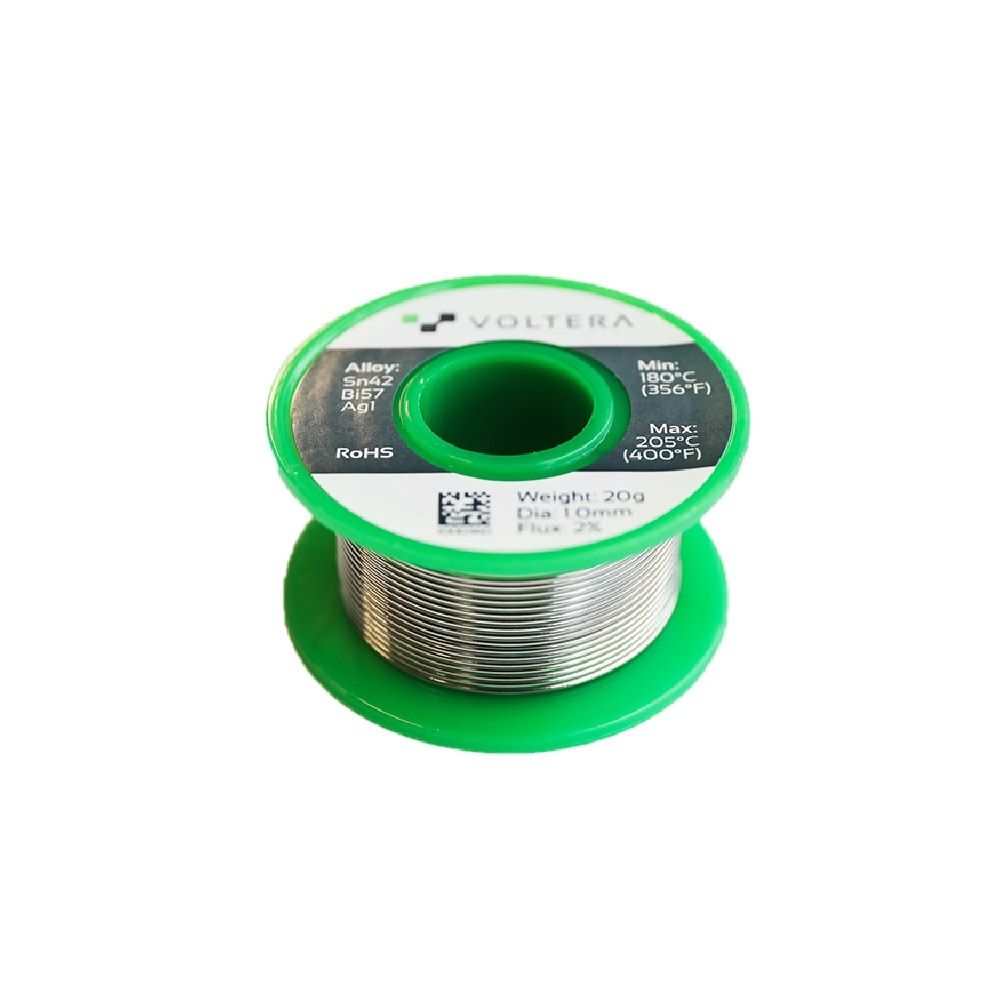 Катушка припоя Voltera (Solder Wire - Sn42Bi57Ag1, No clean/w flux, 1.0mm, 20g/roll) Катушка припоя Voltera (Solder Wire - Sn42Bi57Ag1, No clean/w flux, 1.0mm, 20g/roll)