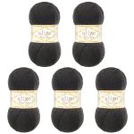 Пряжа Alize (Ализе) Baby Best / уп.5 мот. по 100 г, 240м, 060 черный A