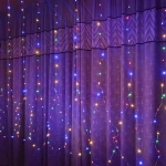 Гирлянда для дома ЗАНАВЕС «Бриллиант» ш3* в3 м 300 ламп LED, 8 реж, с подвесами и пультом д/у, IP-40, Мультицвет
