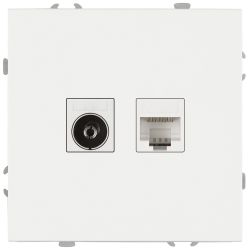 Розетка ЭРА Galaxy 15-3110-01 комбинированная RJ45+TV IP20 белый | Эра Galaxy