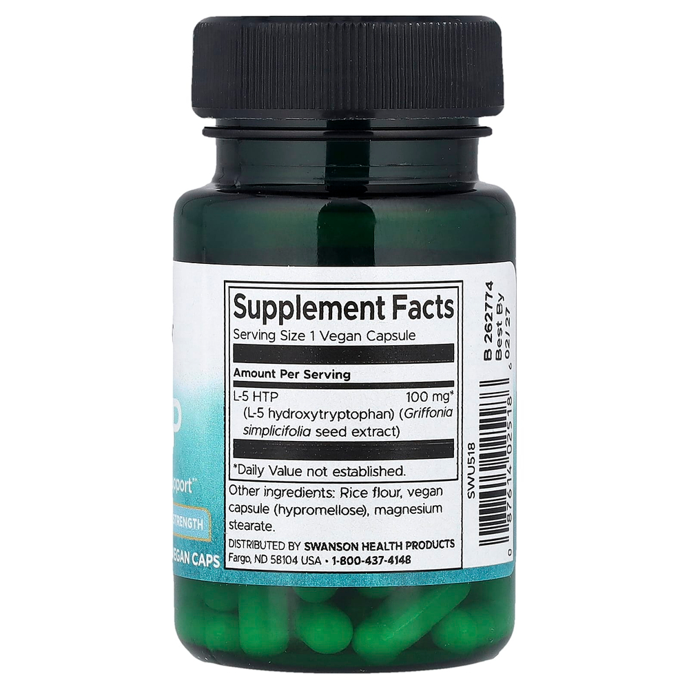 Swanson Vitamins, 5-HTP, 100 мг, 60 веганских капсул