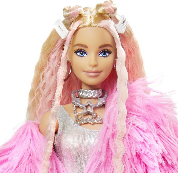 Kukla \ Кукла 2020 Barbie Extra #3 Doll in Pink Coat with Pet Unicorn-Pig-N