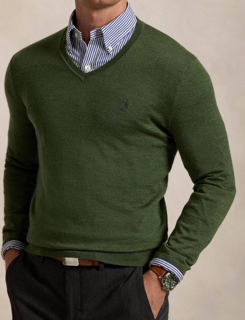 Шерстяной свитер POLO RALPH LAUREN - зеленый(710946142)