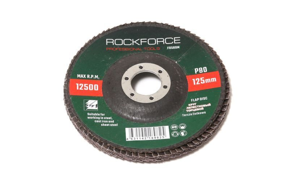 Круг лепестковый торцевой 115х22мм P80 RockForce##Rock FORCE RF-FD480M