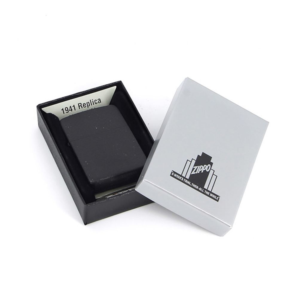 Зажигалка Zippo 1941 Replica™ матовая Black Crackle (28582)