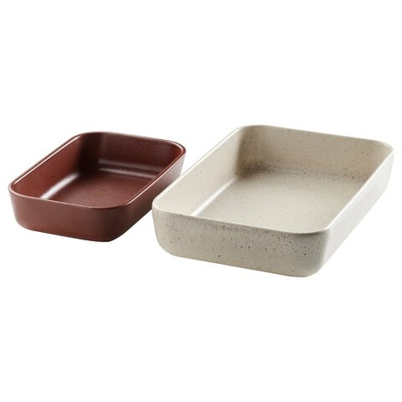 IKEA LYCKAD  (ИКЕА ЛЙСКАД)  -  Форма для запекания, 2 шт. - светло-бежевый/красно-коричневый