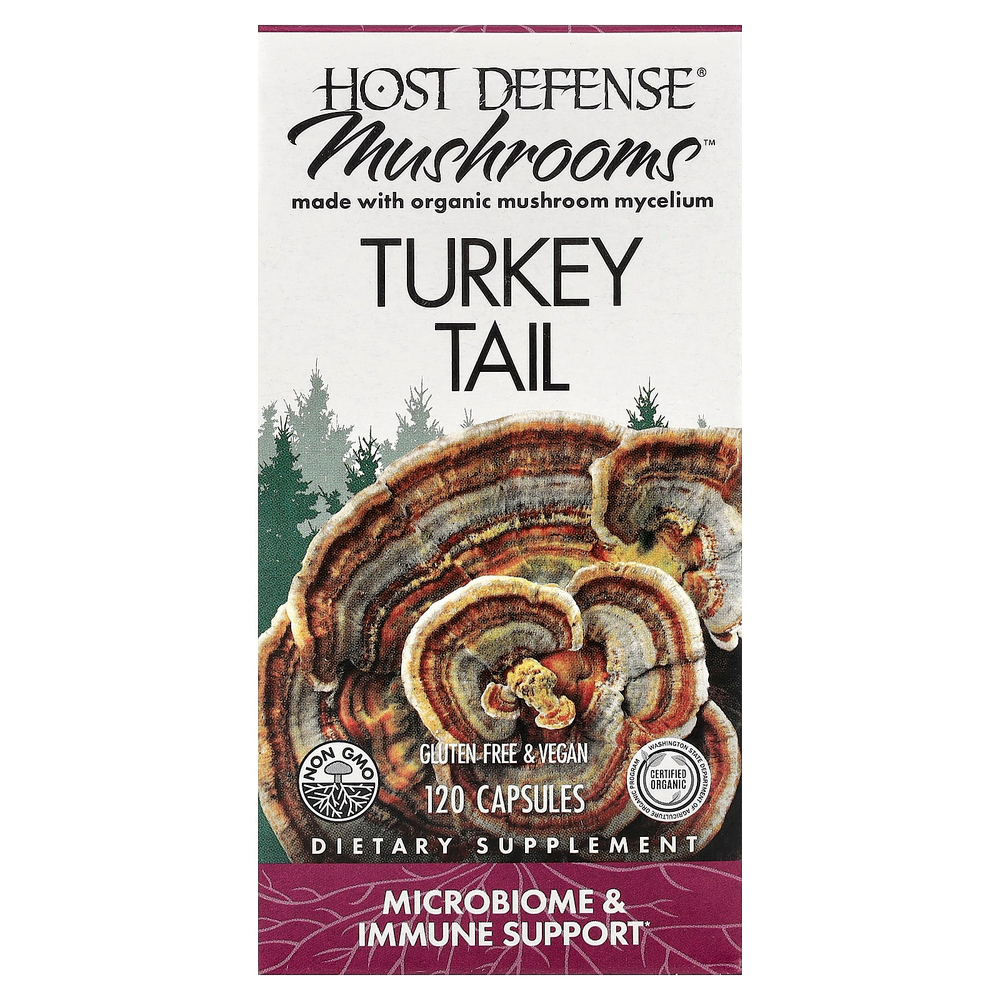 Host Defense, Mushrooms™, трутовик разноцветный, 120 капсул (0,5 г в 1 капсуле)