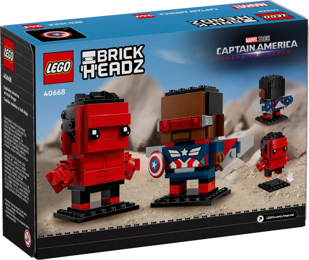 Конструктор LEGO BrickHeadz 40668 Капитан Америка и Красный Халк