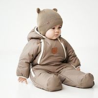 Шапка хлопковая однослойная с ушками "Беж" на завязках 0+