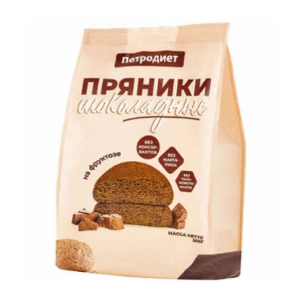 Пряники Петродиет шоколадные на фруктозе 350г, шт