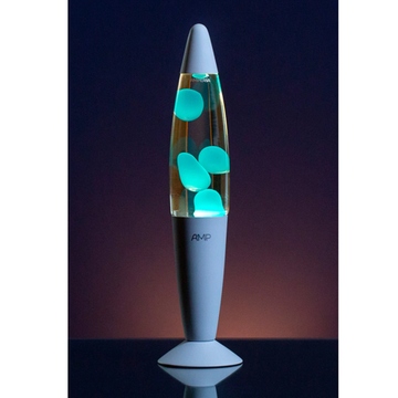 Лава лампа Amperia Rocket Бирюзовая, Прозрачная, корпус белый (35 см)