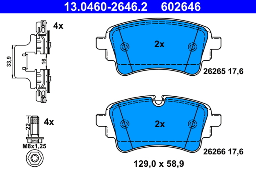 ATE - 13046026462-ATE - Brake Pad Set, disc brake