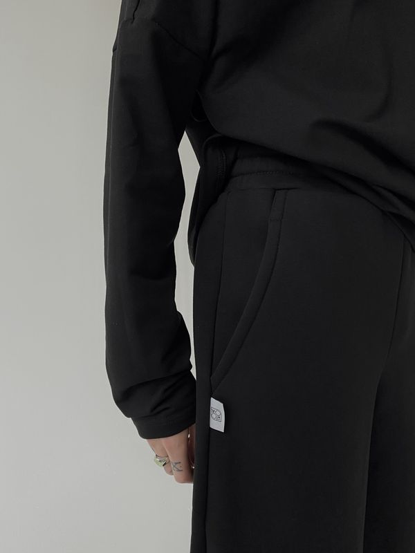 Брюки Wide Sweatpants черные - фото 13